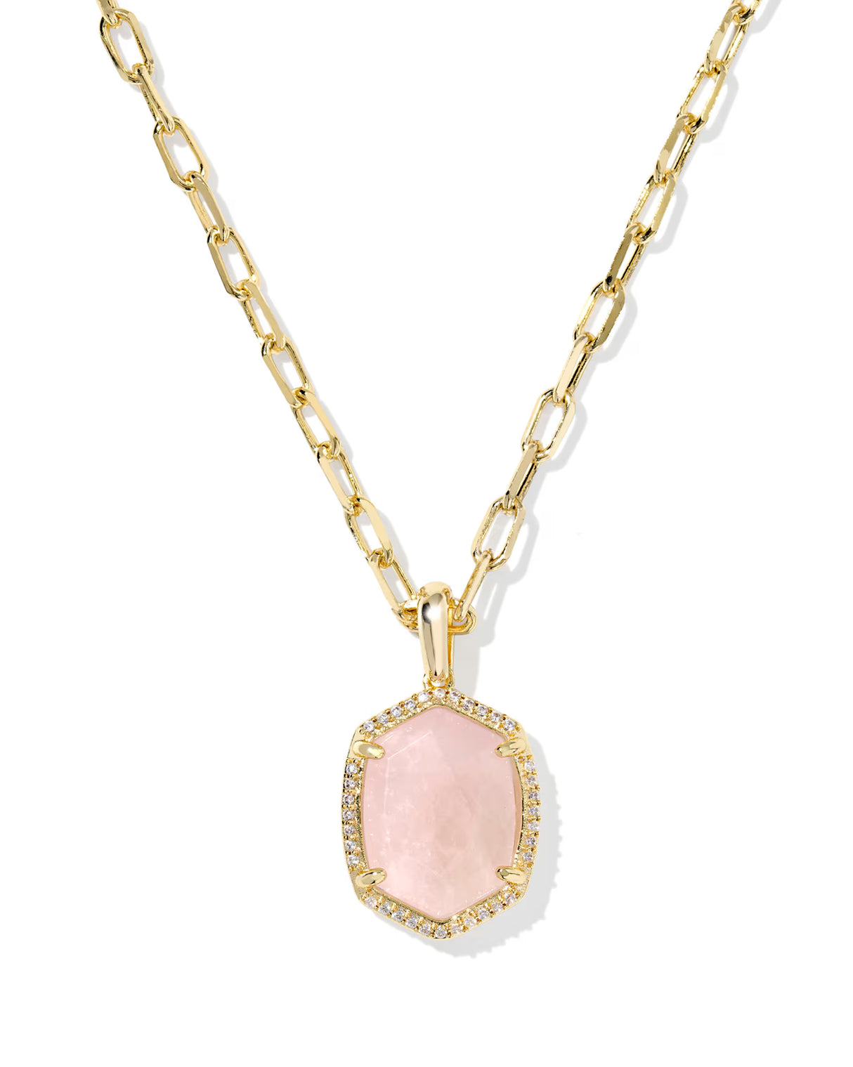Kendra Scott | Daphne Gold Pave Frame Short Pendant Necklace