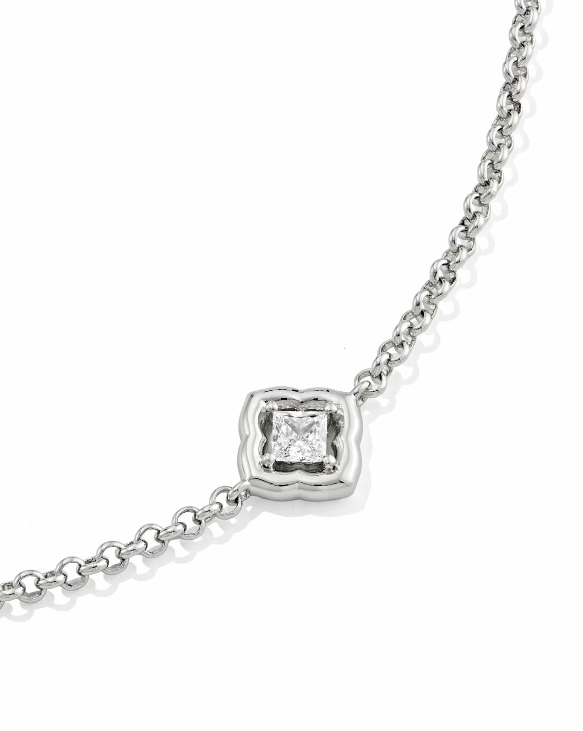 Kendra Scott | Mallory Crystal Silver Delicate Chain Bracelet