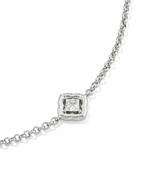Kendra Scott | Mallory Crystal Silver Delicate Chain Bracelet