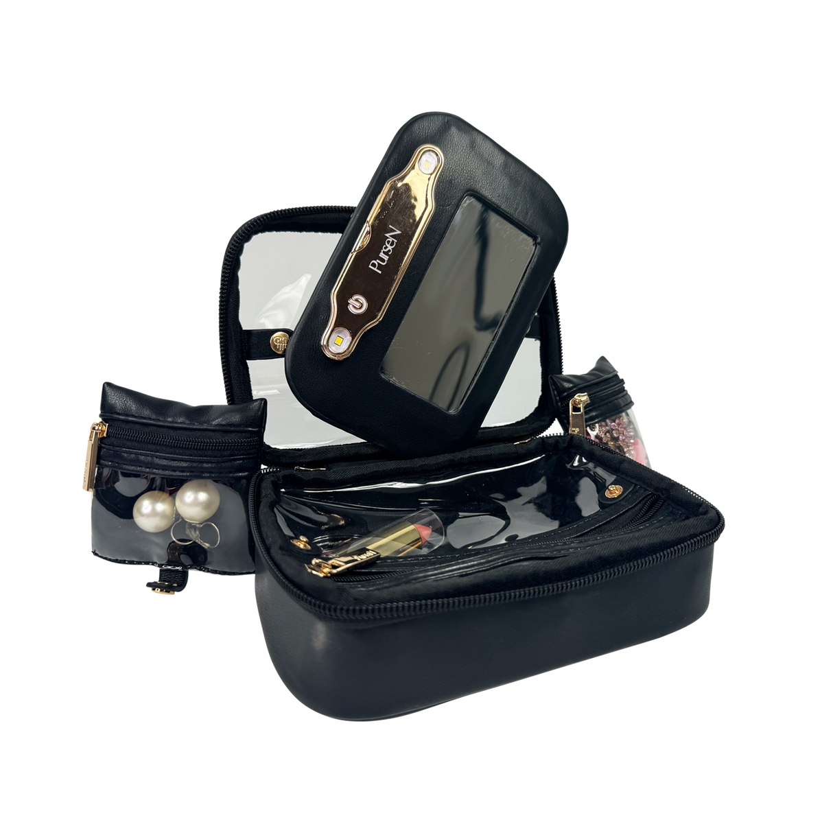 PurseN | LITTMINI - Lighted Mirror Case - Black