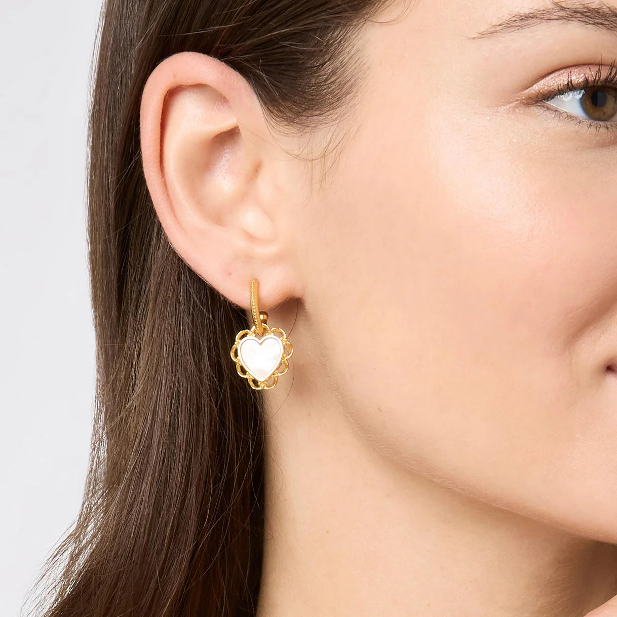 Julie Vos | Lace Heart Hoop & Charm Earring