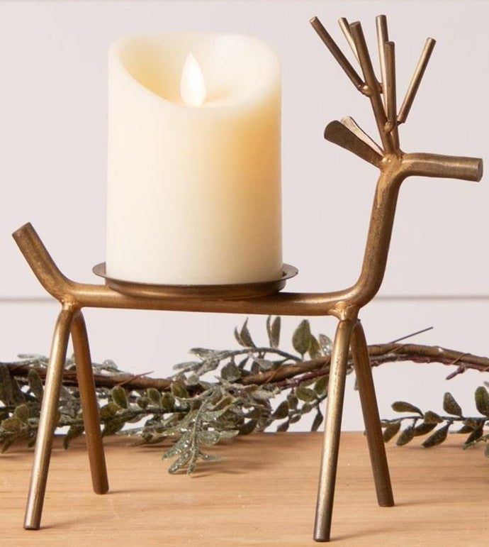 Gold Finish Deer Candle Holders