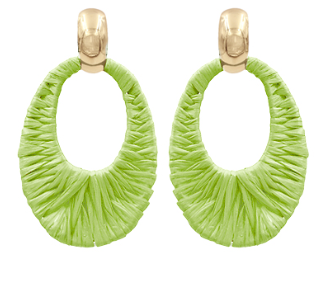 Gradual Oval Raffia Link Earrings