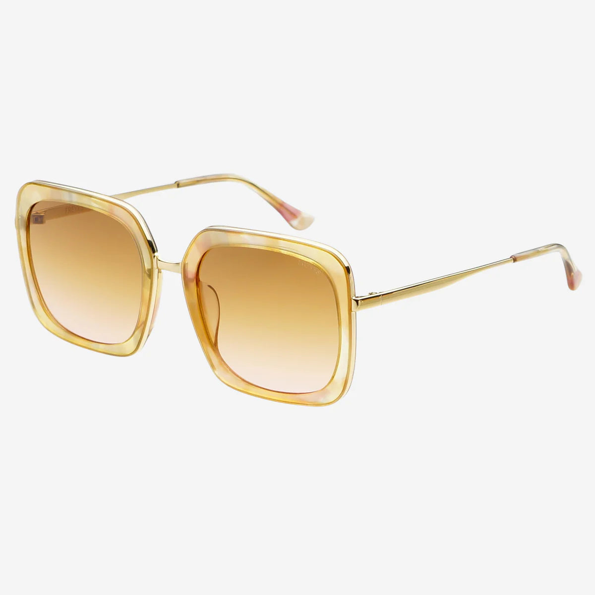 Freyrs | Lulu Acetate Womens Square Sunglasses-Yellow Pearl