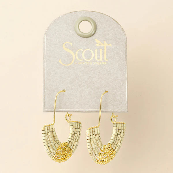 Scout | Chromacolor Miyuki U-Hoop Earring - Cream/Gold