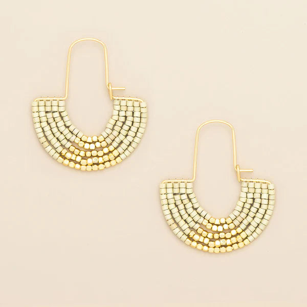 Scout | Chromacolor Miyuki U-Hoop Earring - Cream/Gold
