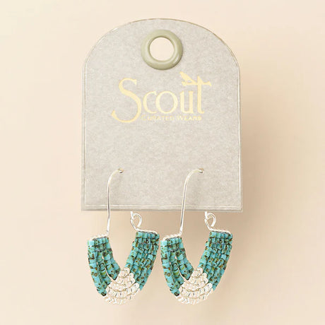Scout | Chromacolor Miyuki U-Hoop Earring - Speckled Turquoise/Silver