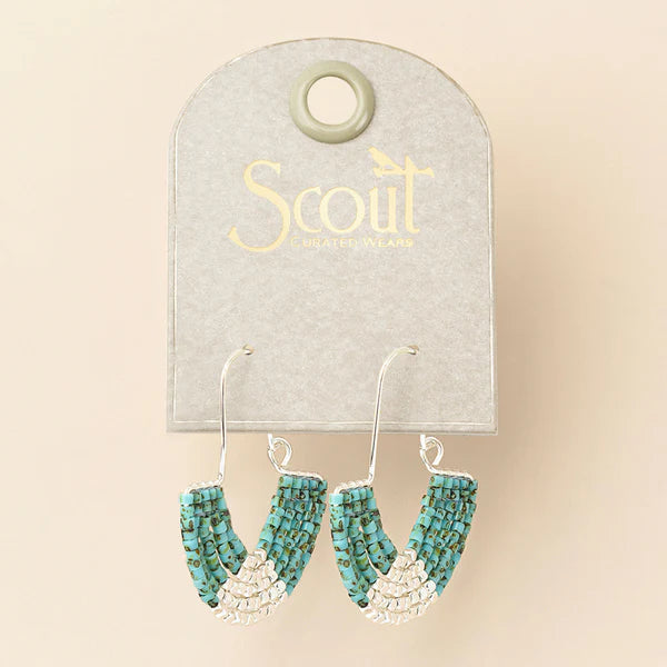 Scout | Chromacolor Miyuki U-Hoop Earring - Speckled Turquoise/Silver