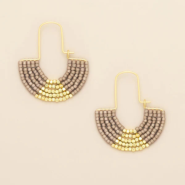Scout | Chromacolor Miyuki U-Hoop Earring - Pewter/Gold