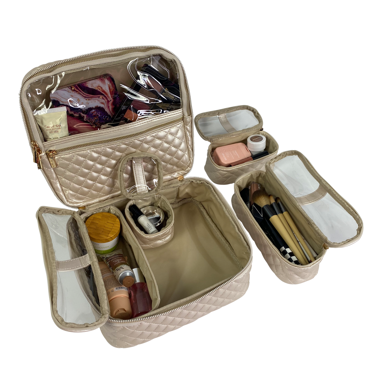 PurseN | Mini Diva Makeup Case - Pearl Quilted