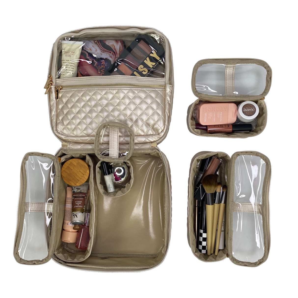 PurseN | Mini Diva Makeup Case - Pearl Quilted