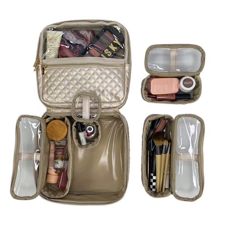 PurseN | Mini Diva Makeup Case - Pearl Quilted