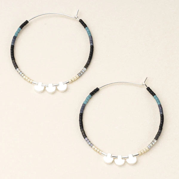 Scout | Chromacolor Miyuki Large Hoop - Black Multi/Silver