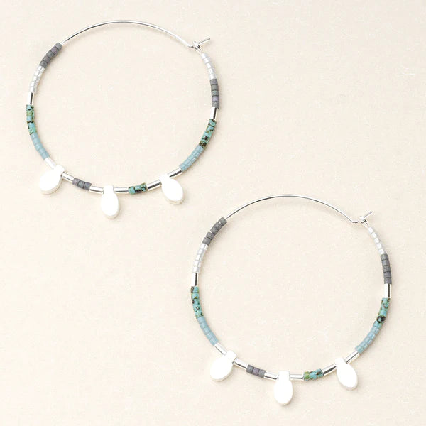 Scout | Chromacolor Miyuki Large Hoop - Turquoise Multi/Silver