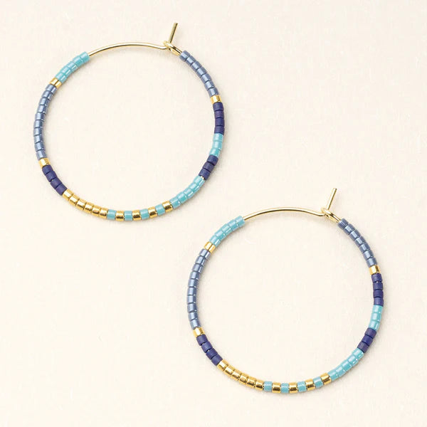 Scout | Chromacolor Miyuki Small Hoop - Cobalt Multi/Gold