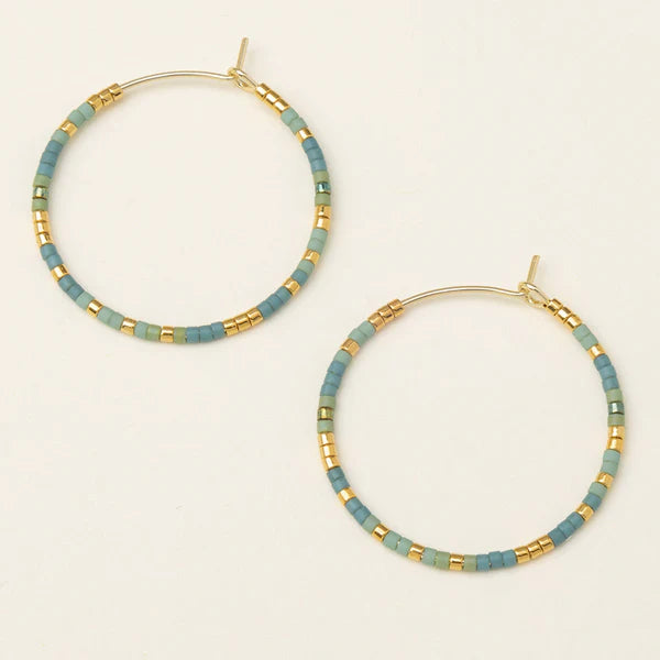 Scout | Chromacolor Miyuki Small Hoop - Turquoise Mint/Gold