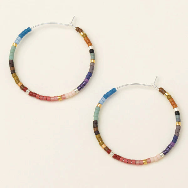 Scout | Chromacolor Miyuki Small Hoop - Dark Multi/Silver