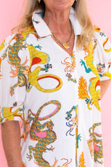 Dizzy Lizzie | Montauk Natural Dragon Print Dress