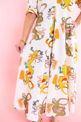 Dizzy Lizzie | Montauk Natural Dragon Print Dress