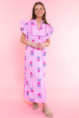 Blushing Petal Midi Dress