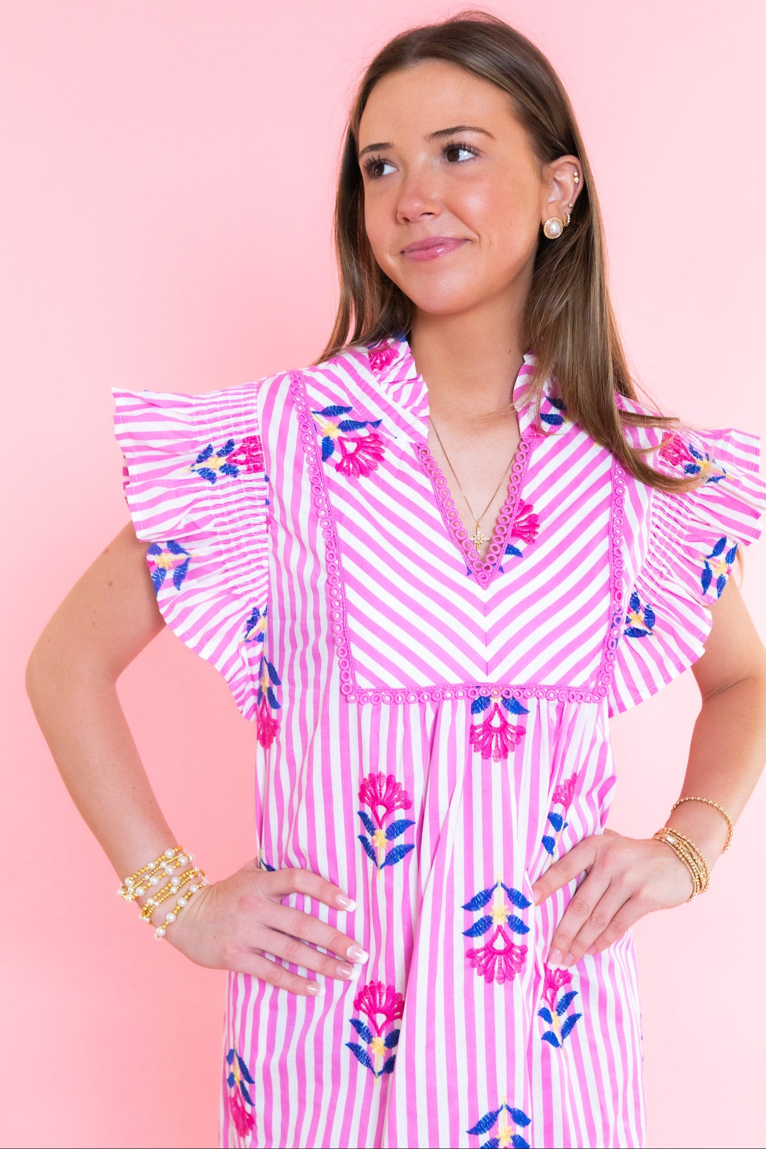 Blushing Petal Midi Dress