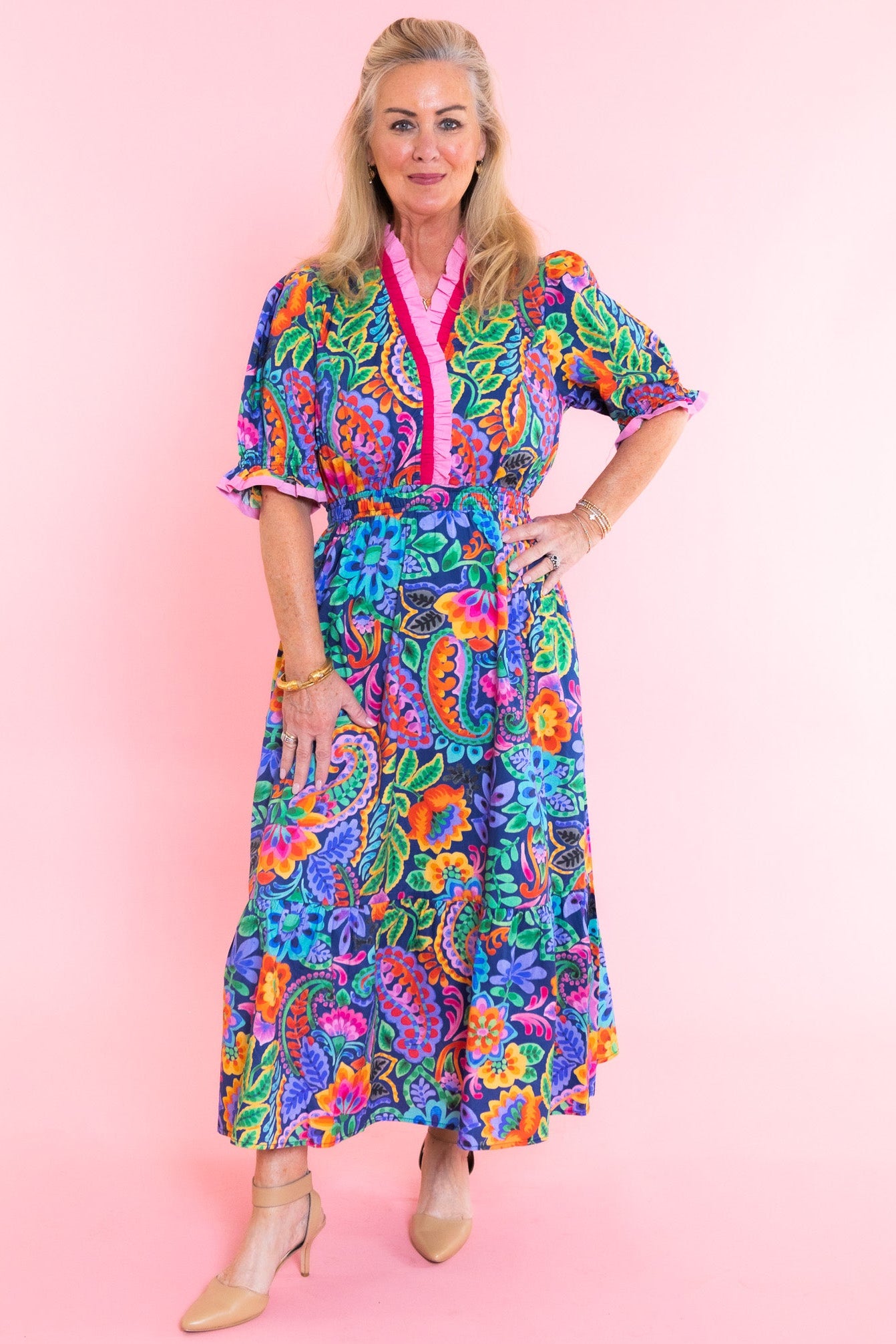 Painted Garden Midi Dress