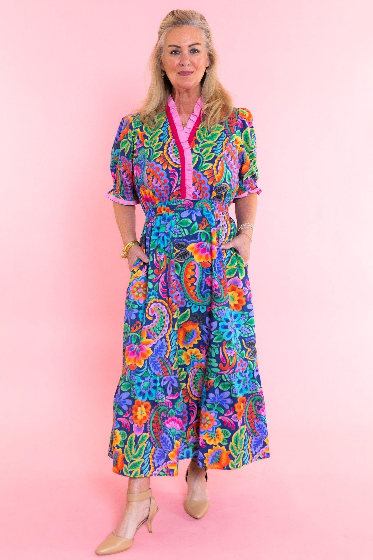 Painted Garden Midi Dress