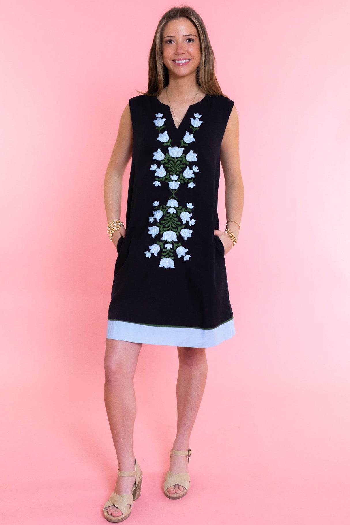 Blooming Grace Embroidered Mini Dress