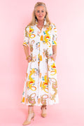 Dizzy Lizzie | Montauk Natural Dragon Print Dress