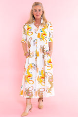 Dizzy Lizzie | Montauk Natural Dragon Print Dress