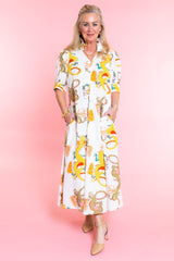Dizzy Lizzie | Montauk Natural Dragon Print Dress