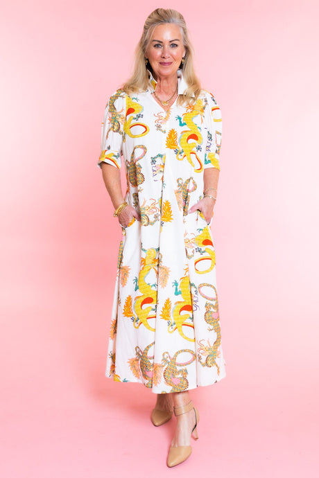 Dizzy Lizzie | Montauk Natural Dragon Print Dress