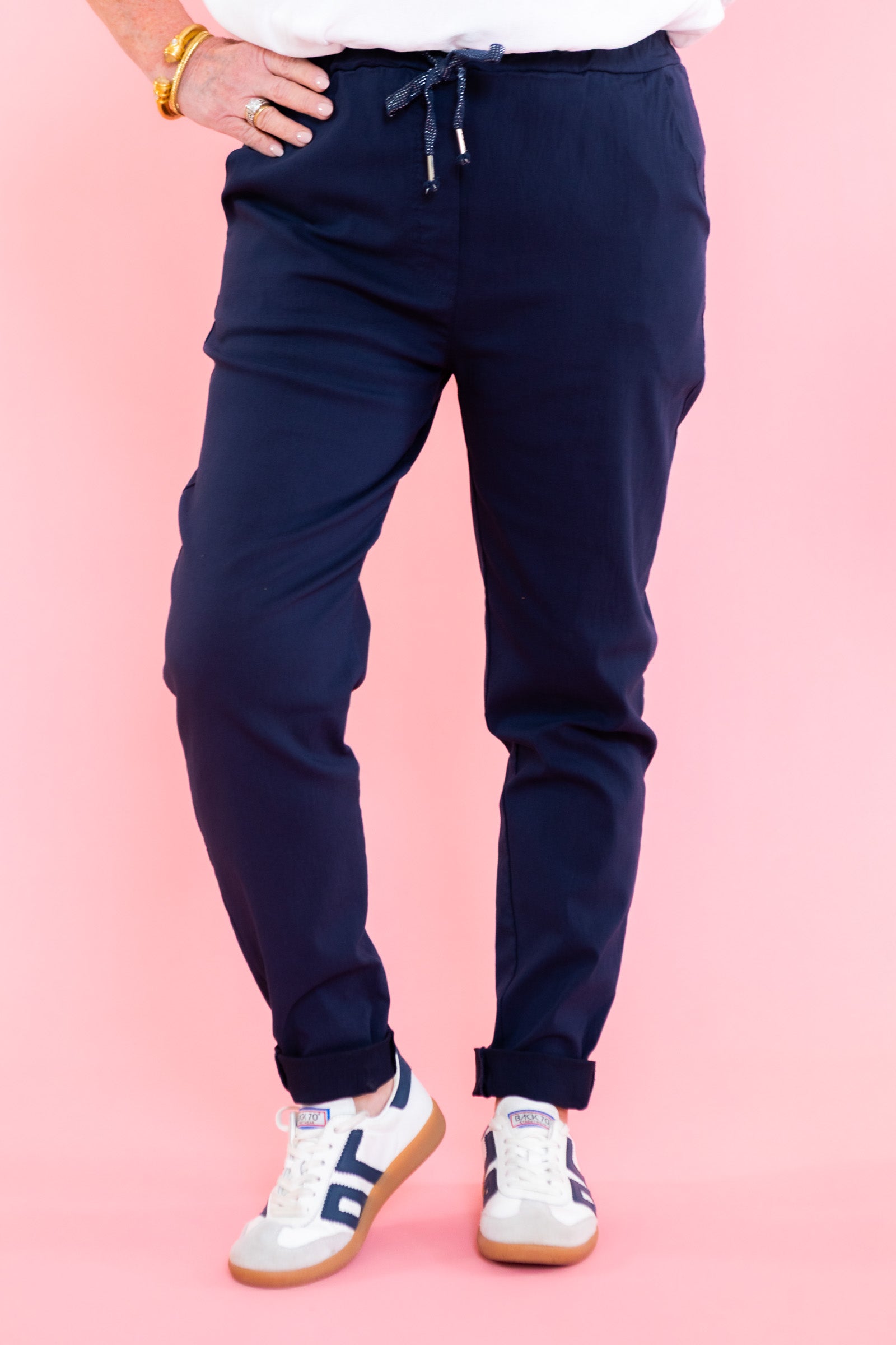 Solid Tie Waist Pants