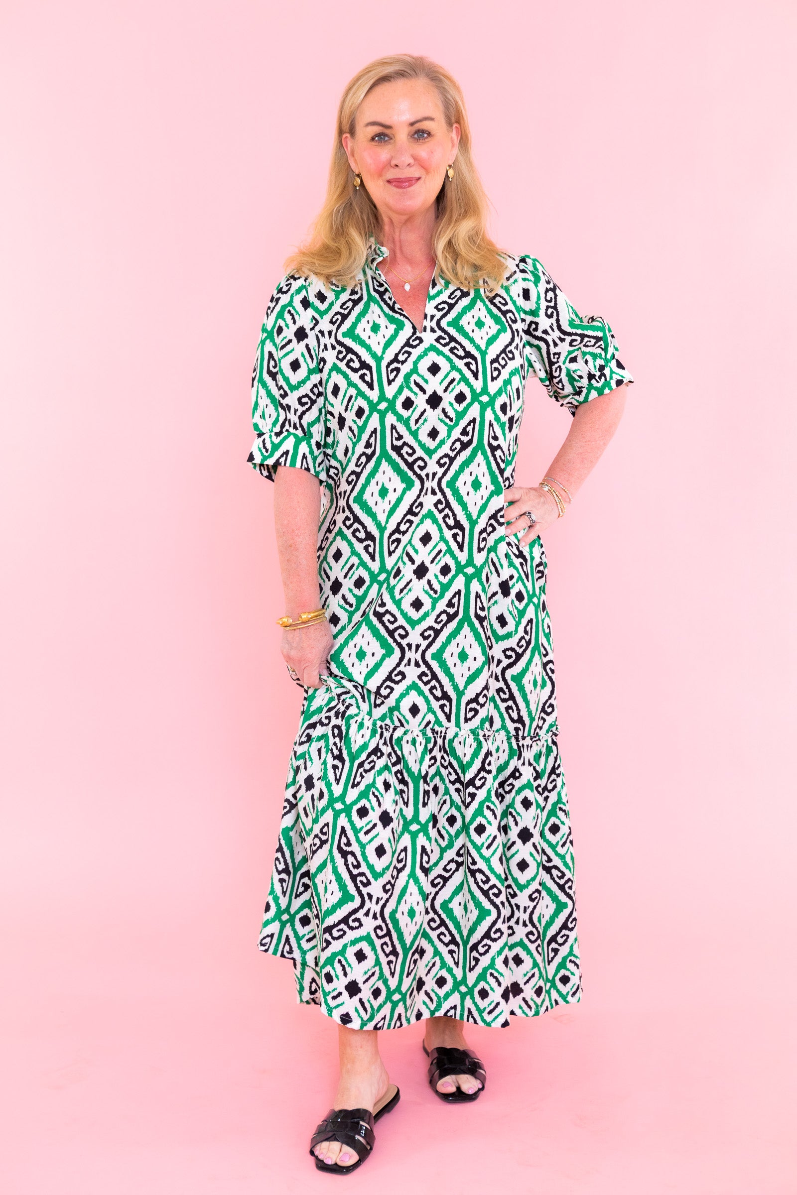 Lior | Mika Mosaic Collared Midi Dress