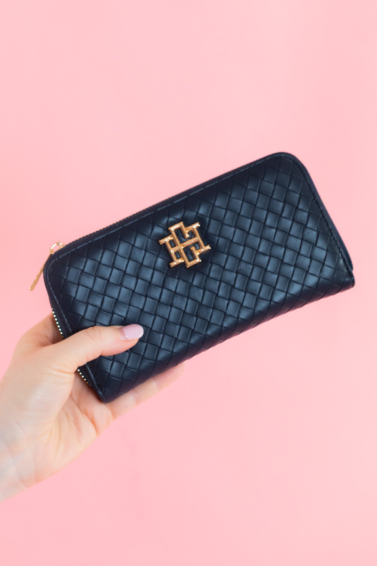 Caroline Hill | Penelope Wallet - Woven Navy