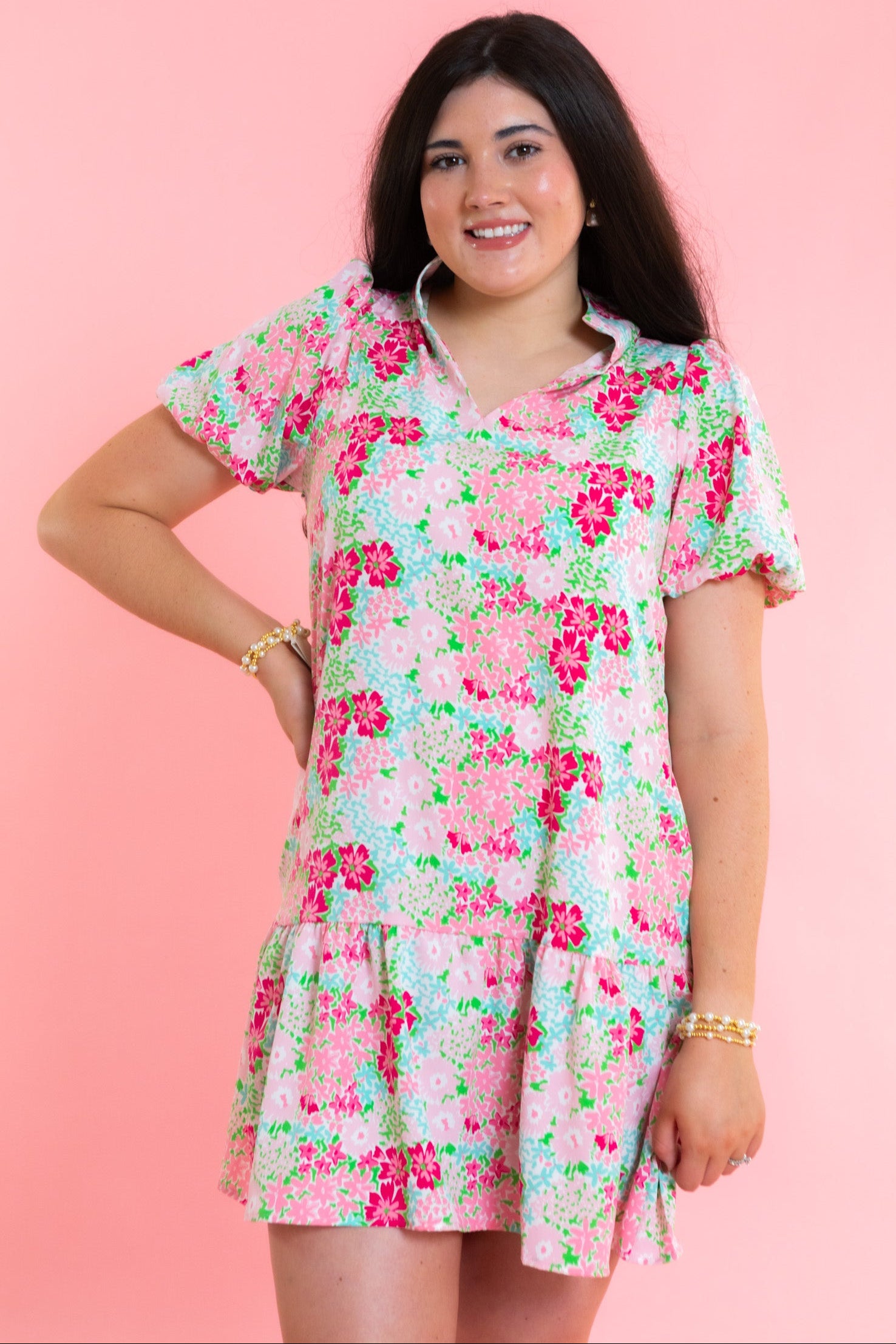 Mary Square | Nancy Dress- Petal Perfect Pink