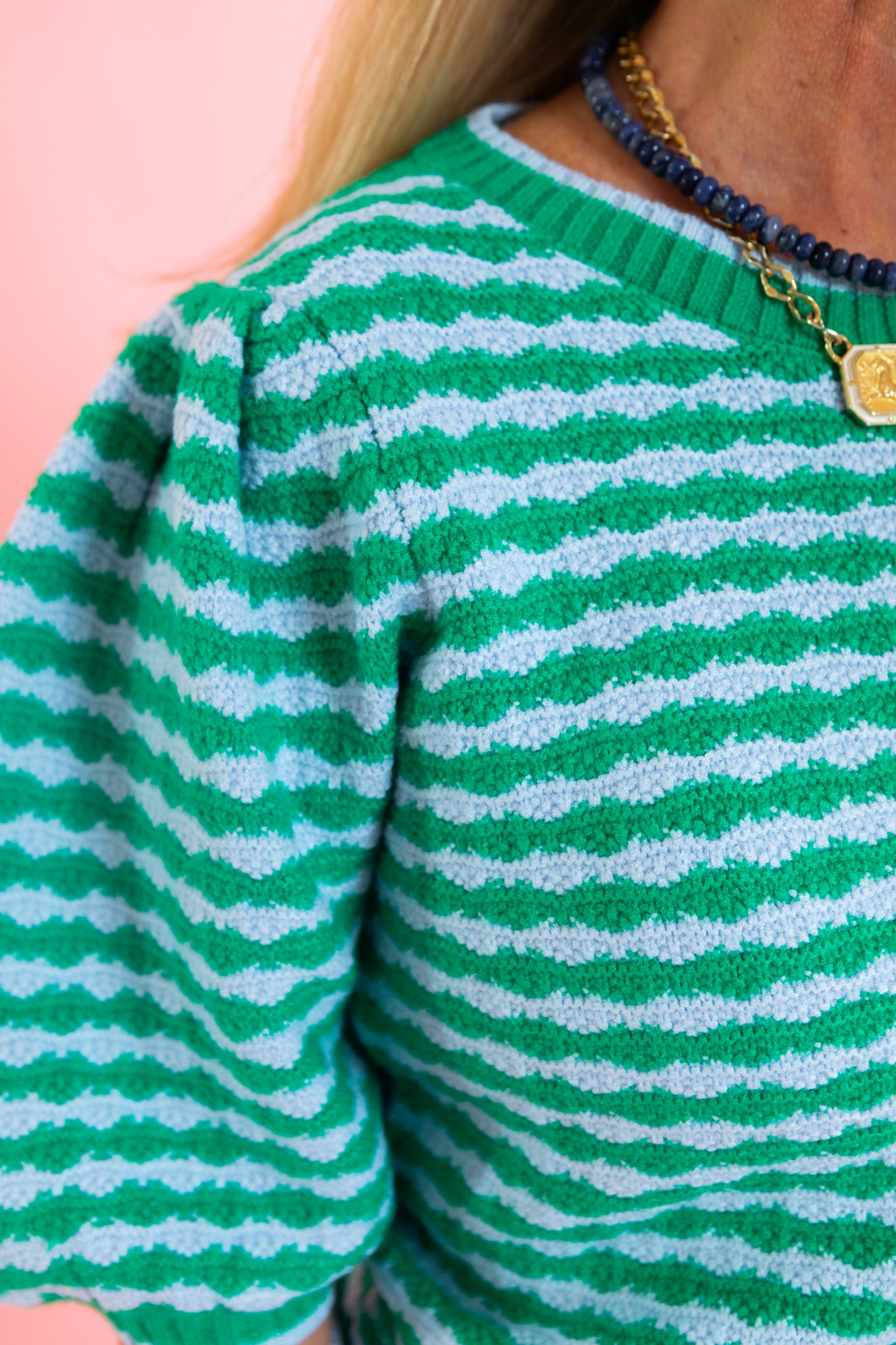 Mary Square | Abigail Sweater- Blue Green