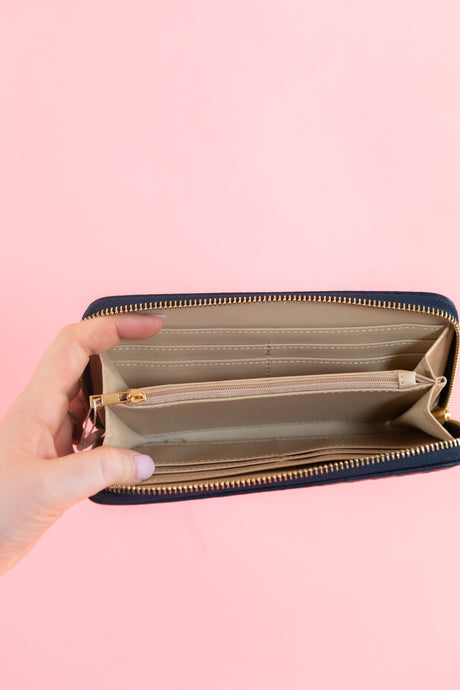 Caroline Hill | Penelope Wallet - Woven Navy