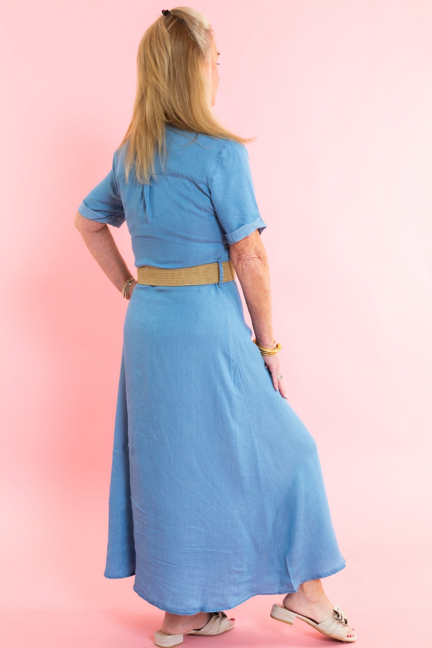 The Sundown Denim Midi Dress
