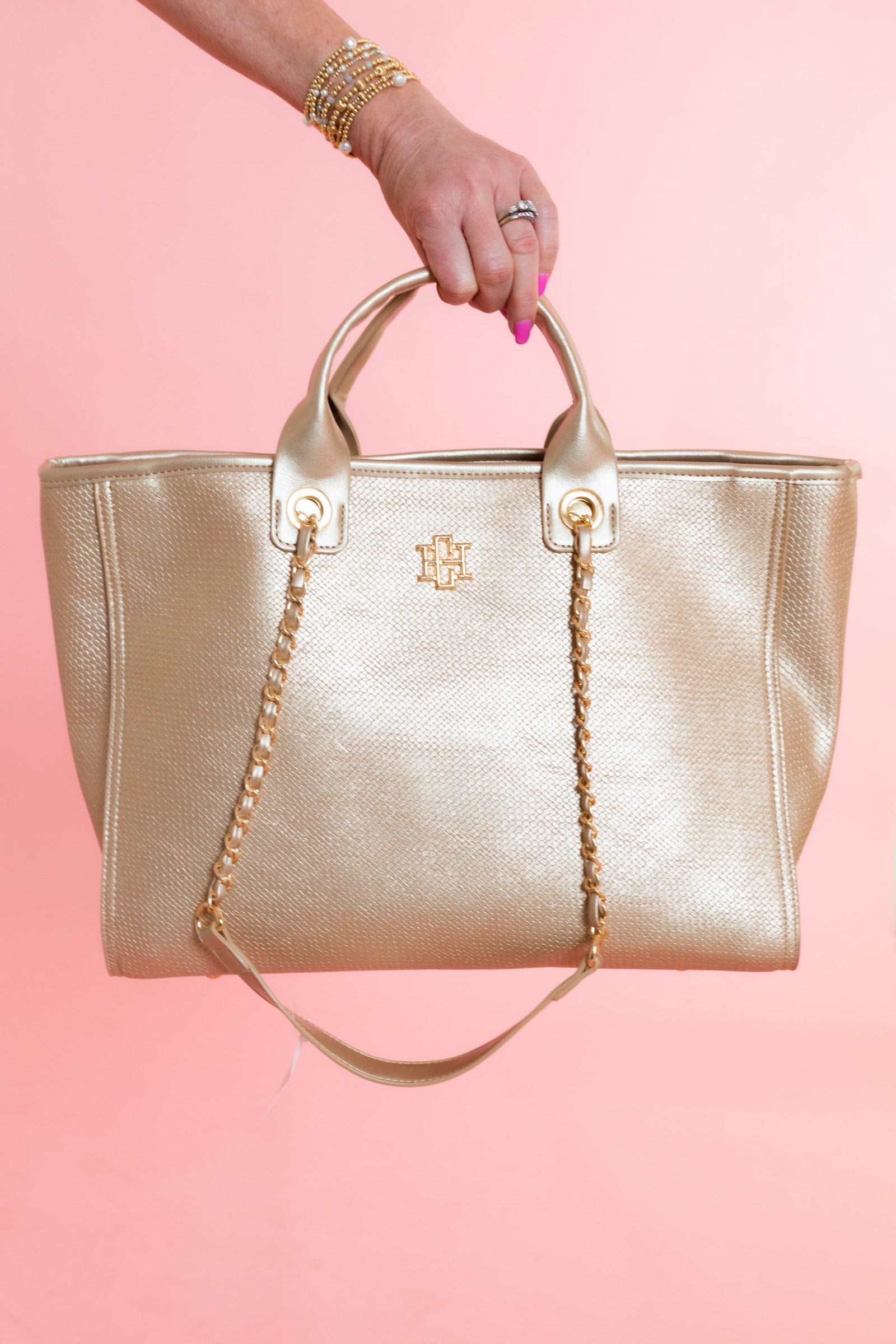 Caroline Hill | Missy Tote - Woven Gold