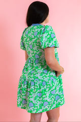Mary Square | Kinsley Mini Dress- Daisy Chain Green