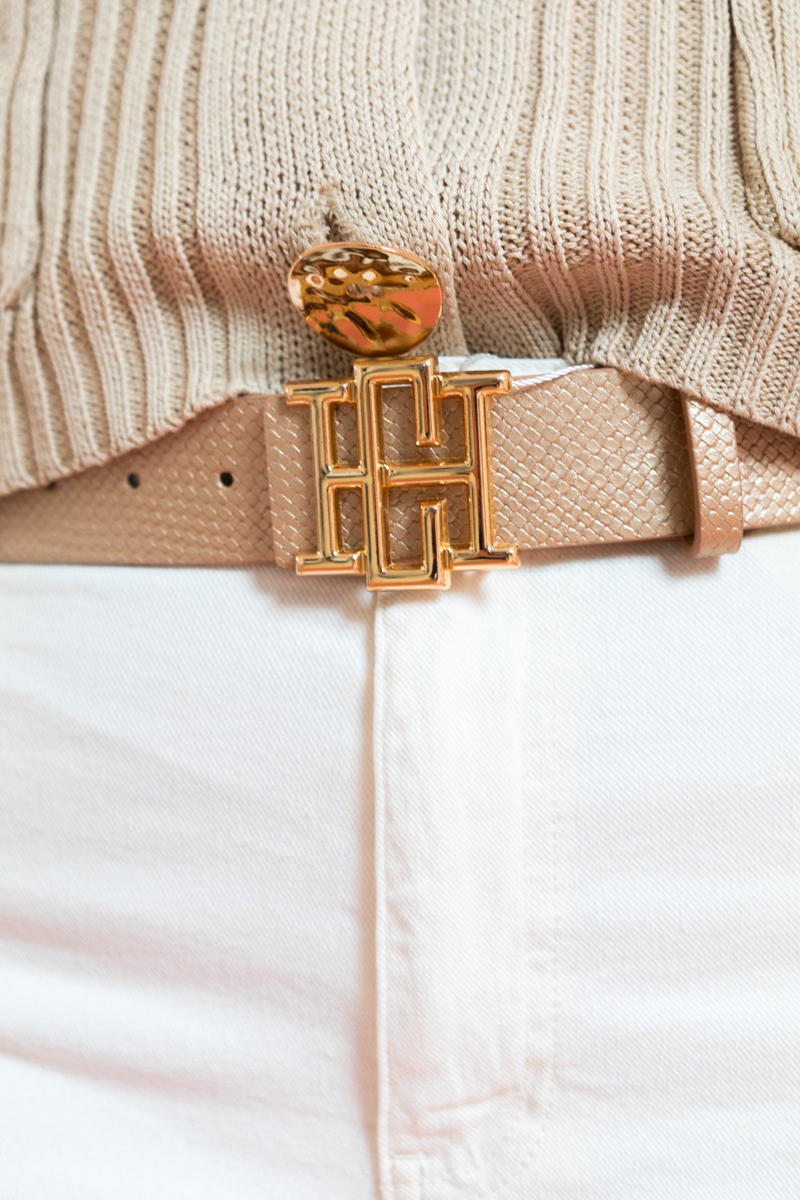 Caroline Hill | Bridgette Belt - Woven Gold