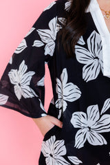 Mary Square | Elizabeth Beach Dress | Lagoon Bloom Black