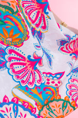 Jacquard Paisley Print Puff Sleeve Tunic Dress