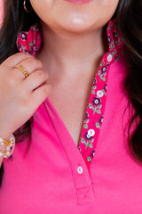 Coral Bloom Puff Sleeve Top