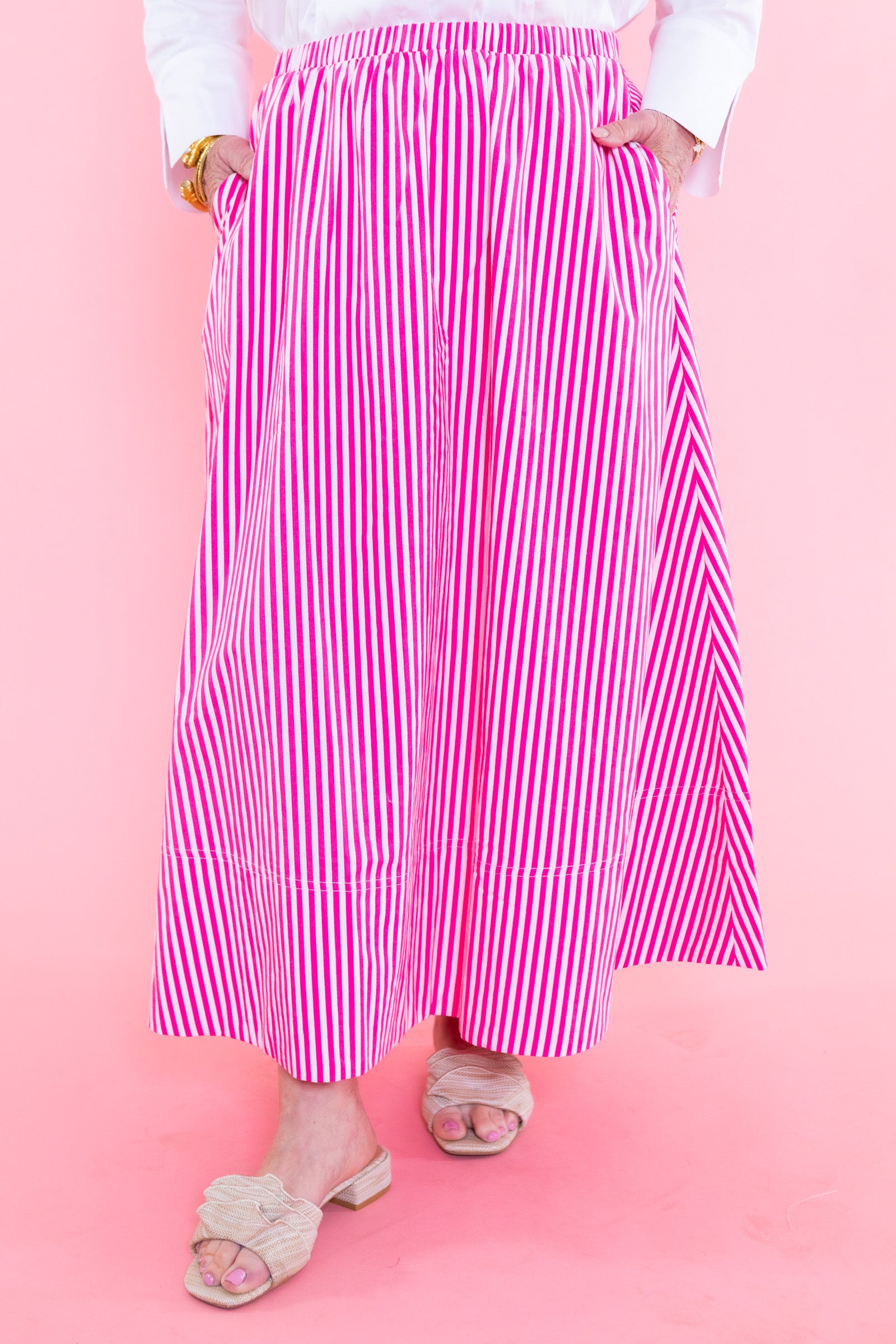 Sunset Stroll Striped Midi Skirt