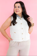 Golden Hour Knit Button Vest