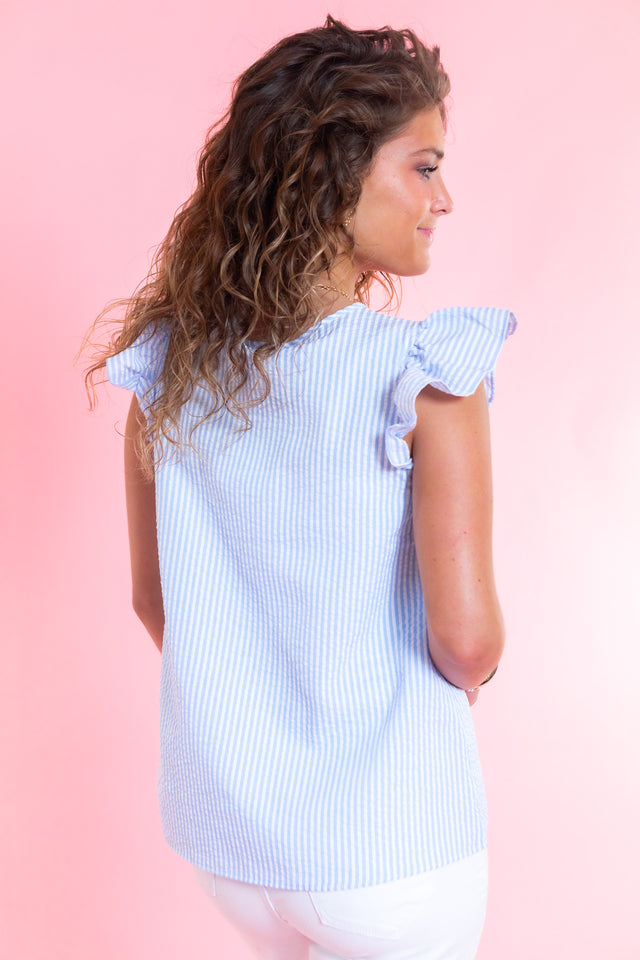 Mary Square | Lydia Top | Blue + White