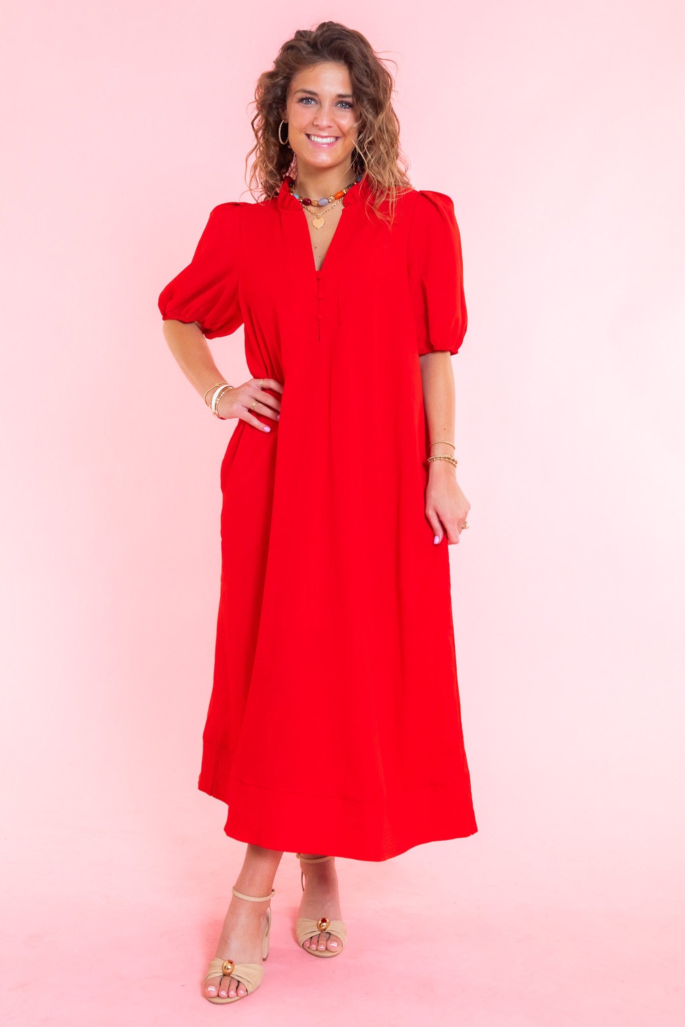 Scarlett Puff Sleeve Midi Dress