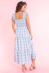 Rosalie Smocked Plaid Midi Dress